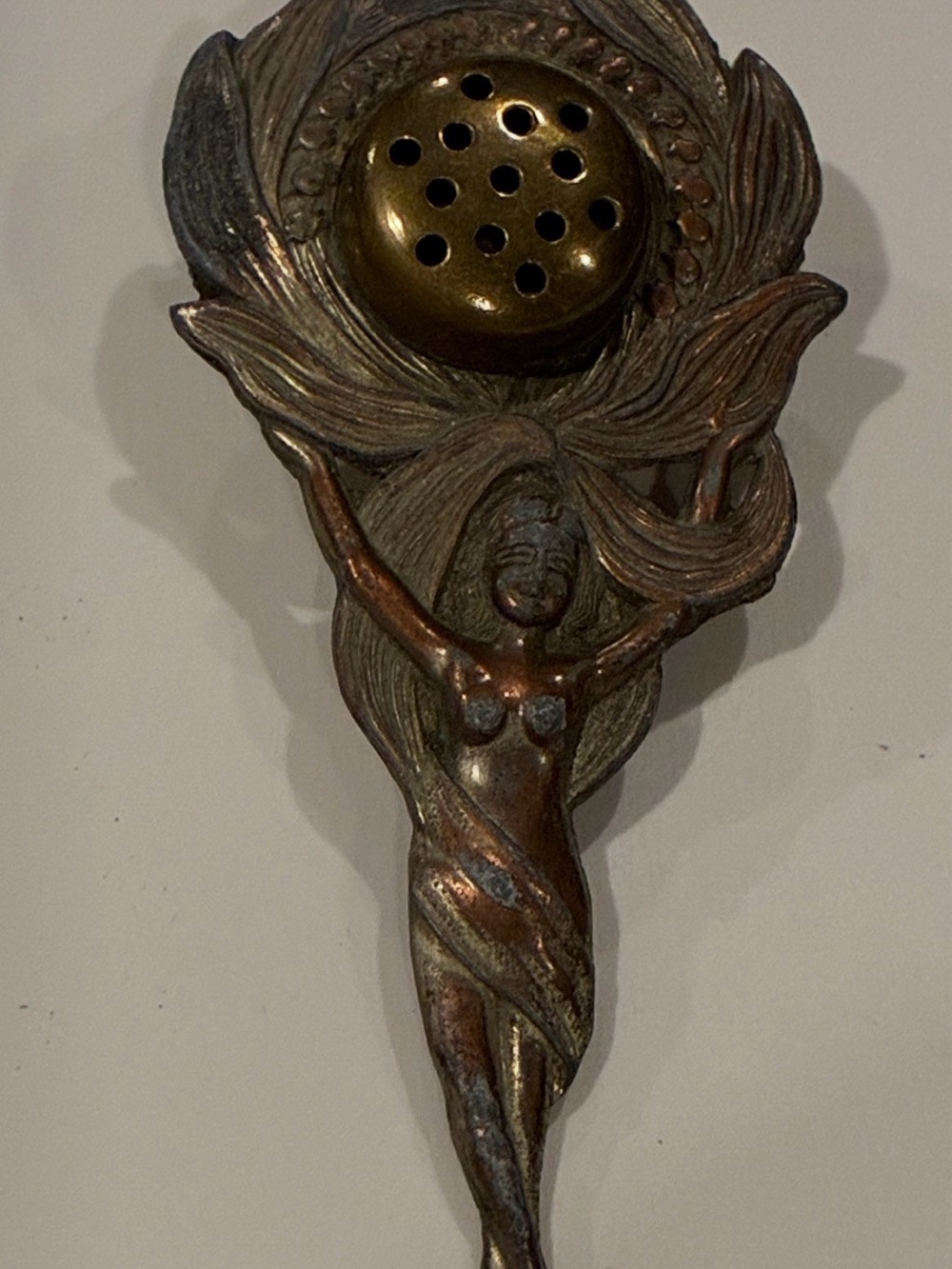 Antique Art Nouveau Absinthe Spoon Strainer Pounce Pot or Powder Holder